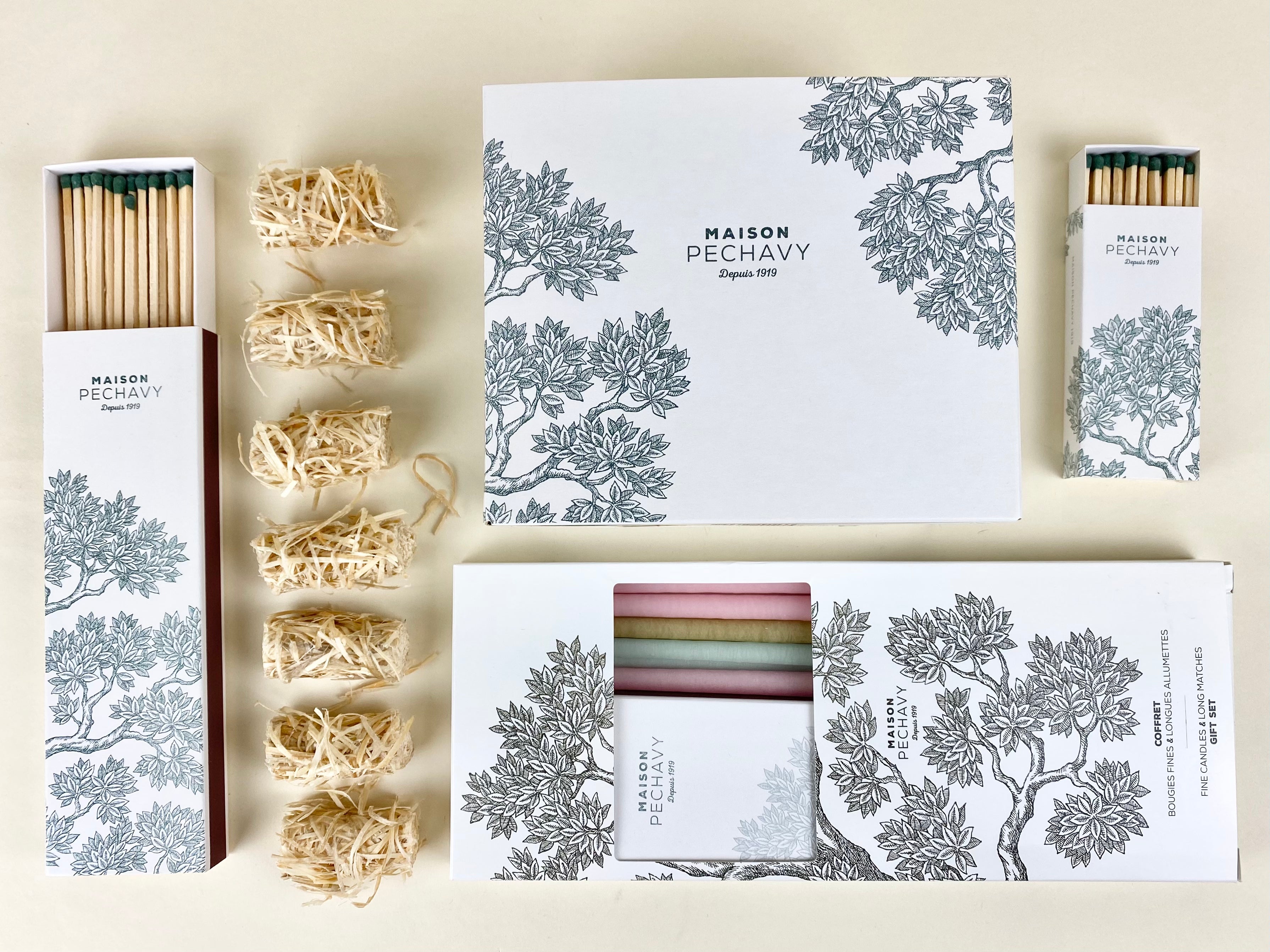Maison Pechavy Small Matches (White and Lichen) Maison Pechavy Brand_Maison Pechavy Home_Candles & Accessories Maison Pechavy Matches New Arrivals PhotoJul06_121305PM_a2aebdbe-6f92-4aad-9ef7-86cc527ee132