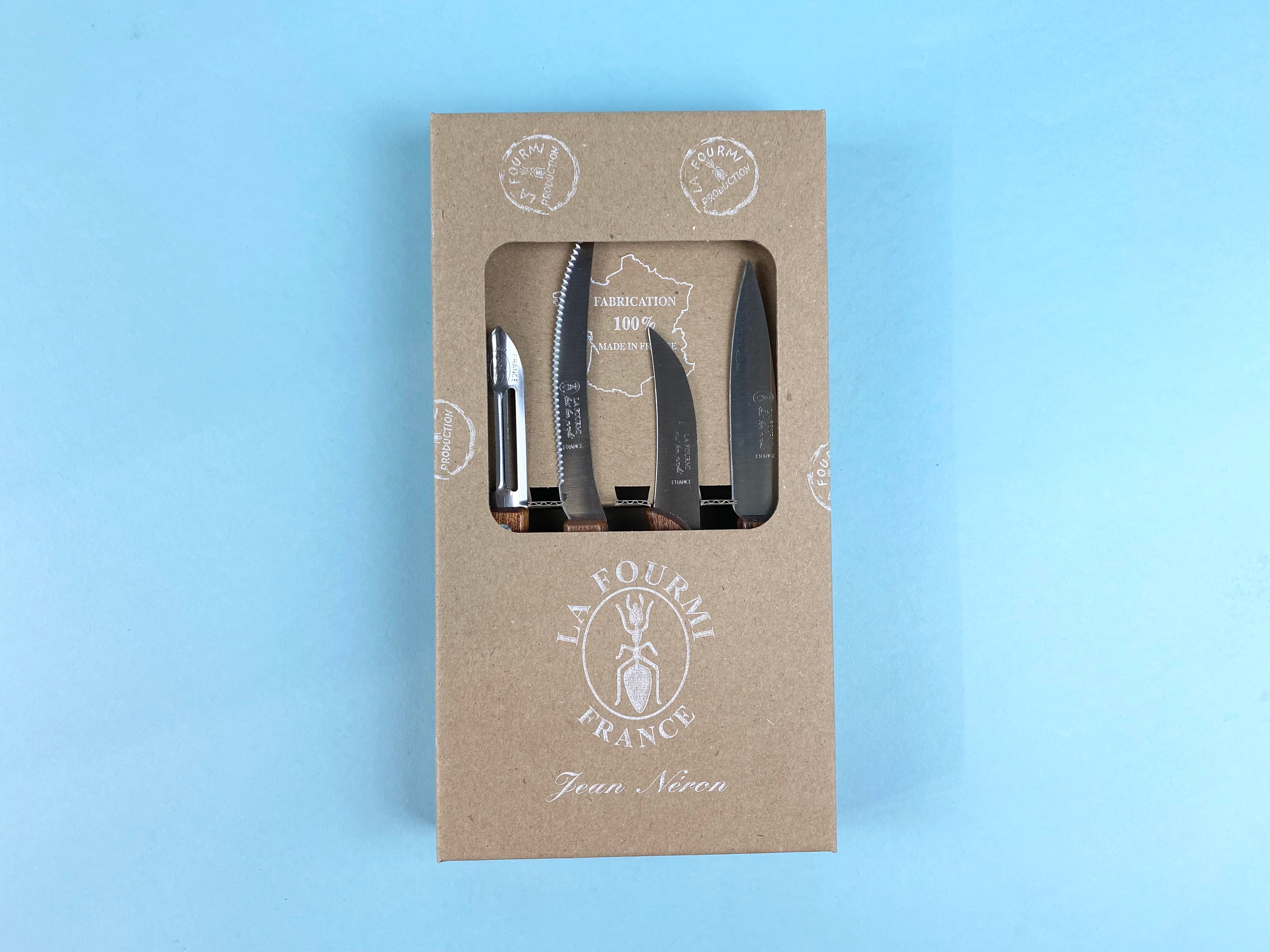 La Fourmi Kitchen Tools Natural Wood (Set of 4) Cutlery Set La Fourmi Brand_Laguiole Knife Sets Laguiole Spring Collection PhotoJul27_104844AM