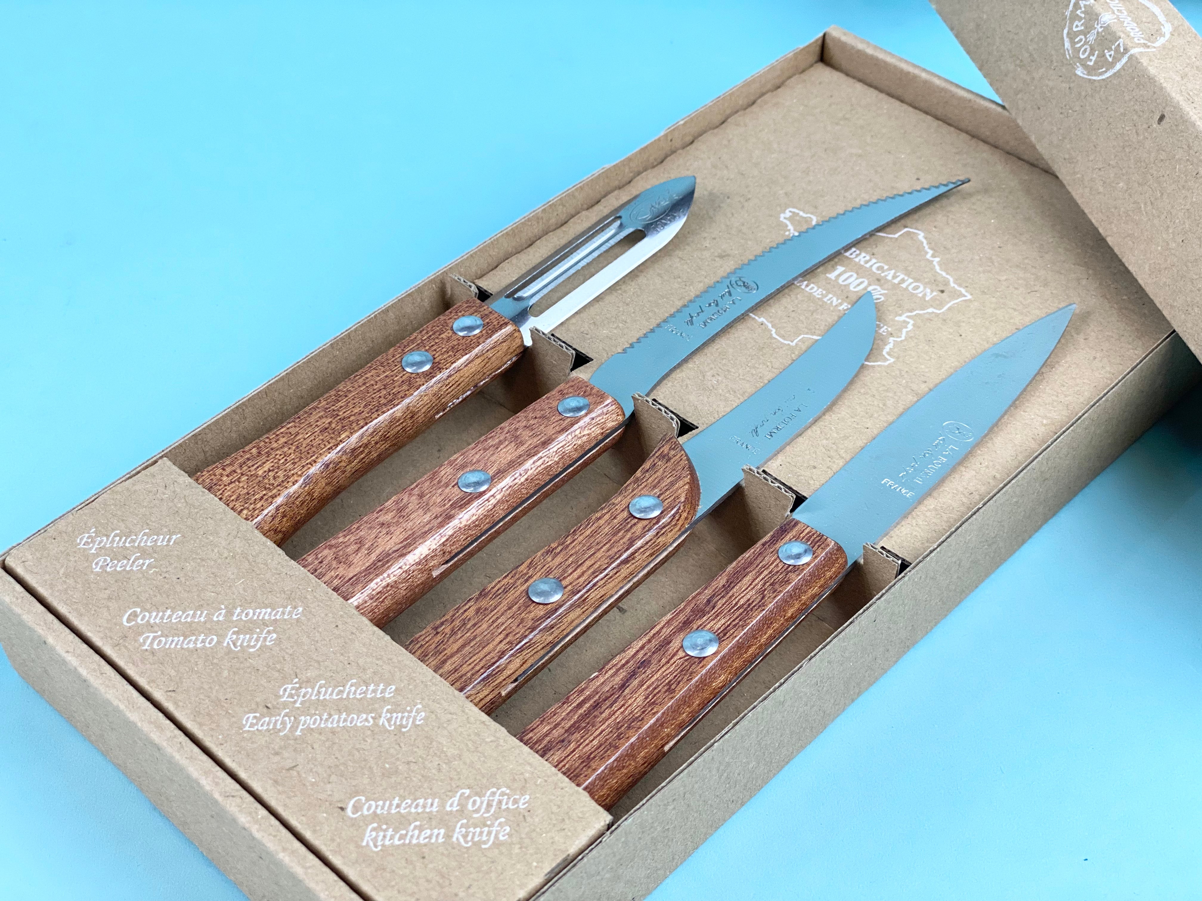 La Fourmi Kitchen Tools Natural Wood (Set of 4) Cutlery Set La Fourmi Brand_Laguiole Knife Sets Laguiole Spring Collection PhotoJul27_104934AM