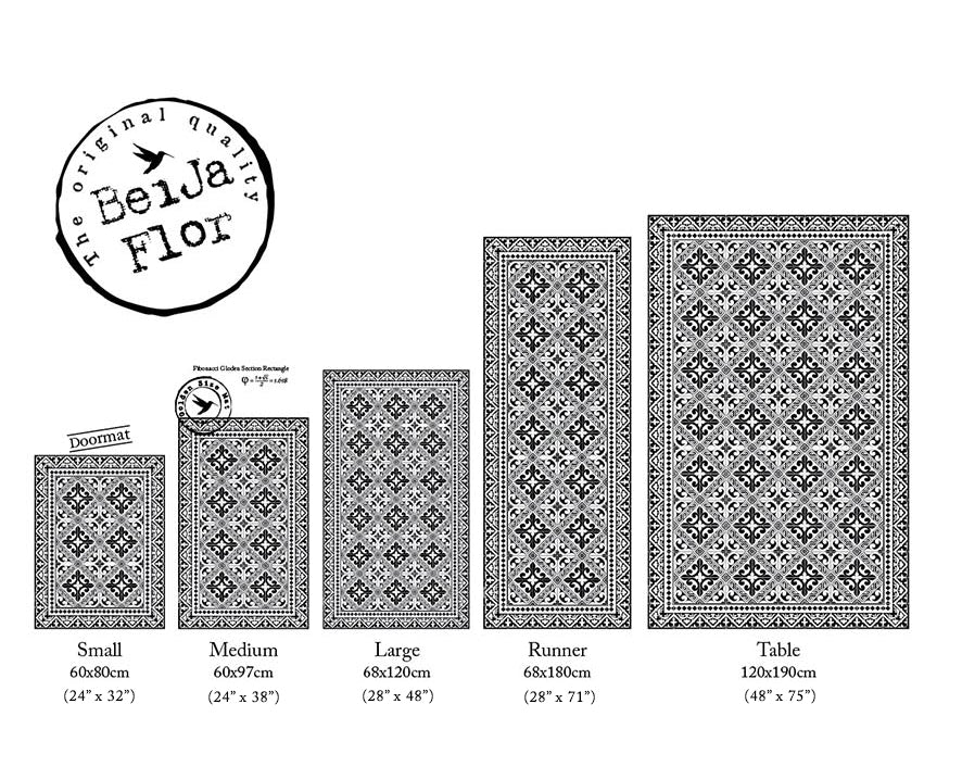 Beija Flor Black Fleur de Lys Floor Mat (Buy 2 Get 1 Free!) Rugs Beija Flor Brand_Beija Flor Classic Tile Home_Decor Home_Floor Mats SizeChart-L9-KTF