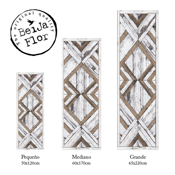 Beija Flor Wood Art Brown & White Floor Mat (Buy 2 Get 1 Free!) Rugs Beija Flor Brand_Beija Flor Classic Tile Home_Decor Home_Floor Mats SizeChart-RF-W4-1