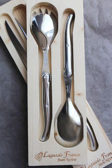 Laguiole Platine Salad Serving Set Stainless Steel in Wood Box (Set of 2) Cutlery Set Laguiole Brand_Laguiole Cheese Sets Kitchen_Dinnerware Laguiole Loose Mini Rainbow Utensils Stainless_Steel_Platine_-_Salad_Set_copy_1024x1024_a9f25ff3-78a5-4da9-bca3-b2c37388098f