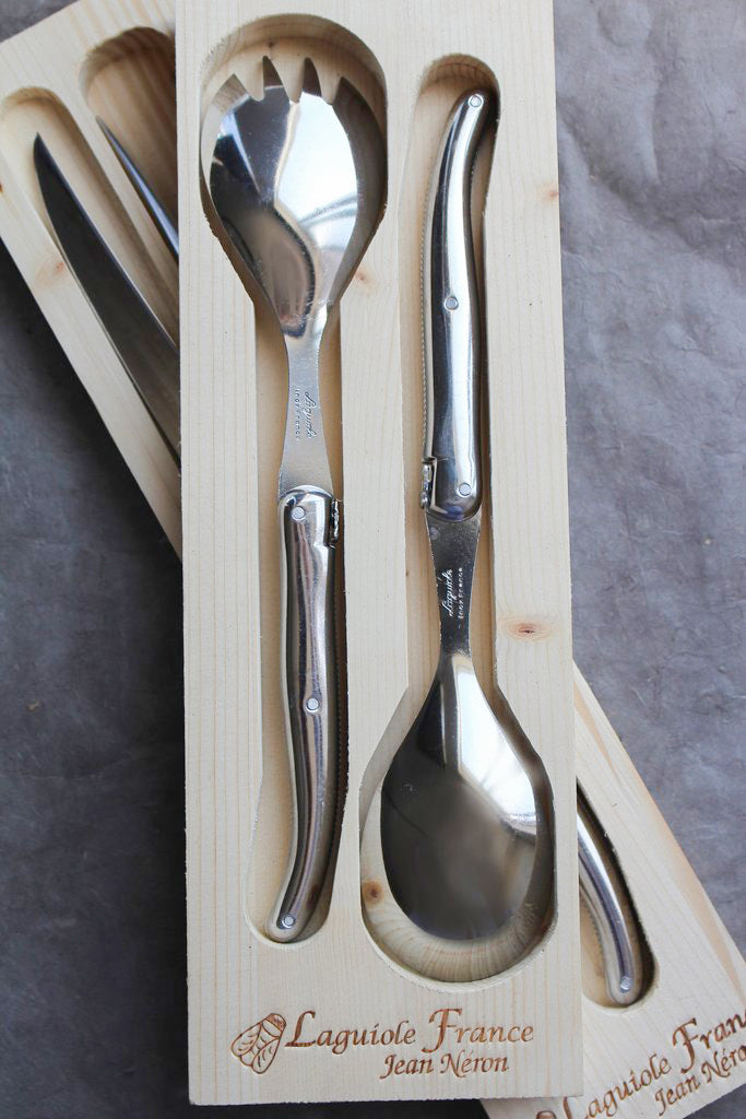 Laguiole Platine Salad Serving Set Stainless Steel in Wood Box (Set of 2) Cutlery Set Laguiole Brand_Laguiole Cheese Sets Kitchen_Dinnerware Laguiole Loose Mini Rainbow Utensils Serveware Stainless_Steel_Platine_-_Salad_Set_copy_1024x1024_a9f25ff3-78a5-4da9-bca3-b2c37388098f