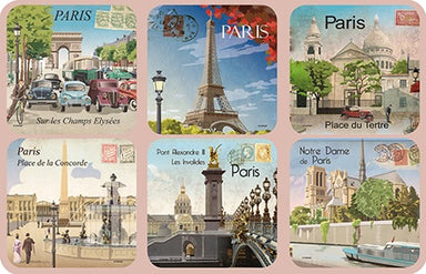 Paris (New Styles) Sur les Champs Elysees Coasters Edition 1 (Set of 6) Coasters French Nostalgia Brand_French Nostalgia Home_Coasters Home_French Nostalgia Surlachampselyseecoaster