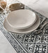 Beija Flor Black and White Fleur de Lys Extra-Long Table Runner (13" x 60") (Buy 2 Get 1 Free!) Rugs Beija Flor Brand_Beija Flor Classic Tile CLEAN OUT SALE Home_Decor Home_Table Runners TRM-BW22-lifestyle