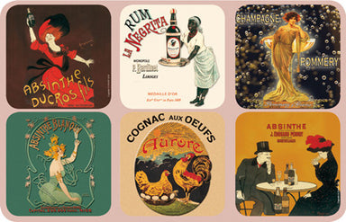 Absinthe, Rum & Champagne Coasters Coasters French Nostalgia Brand_French Nostalgia Home_Coasters Home_French Nostalgia KTFWHS alc