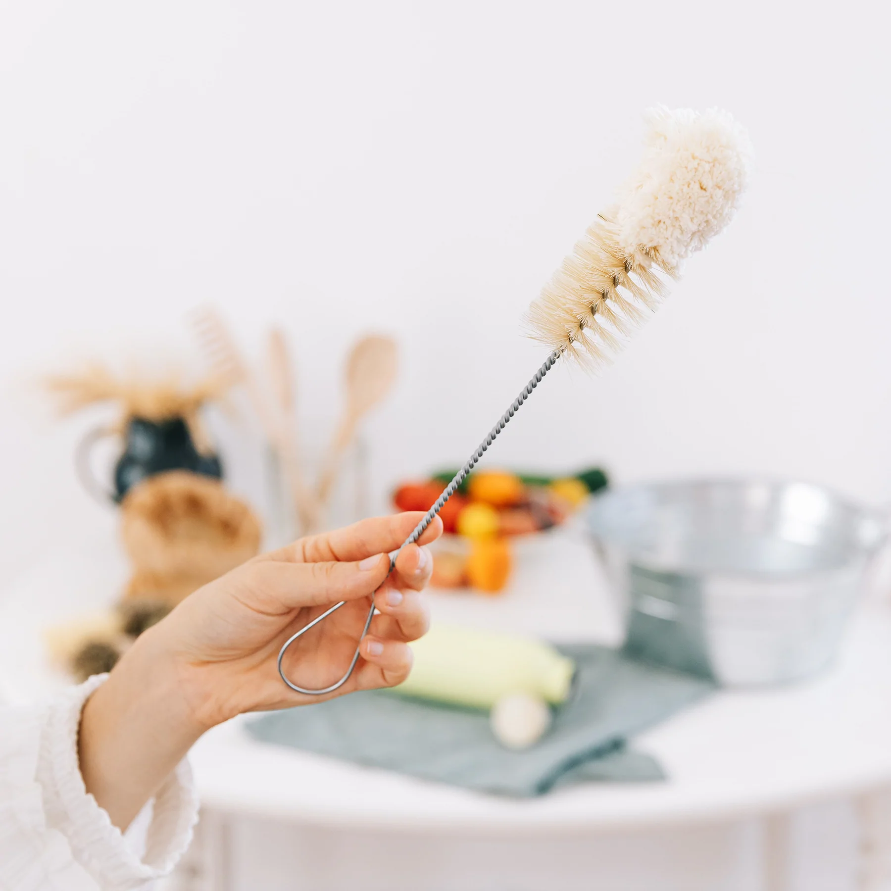 Andrée Jardin Bistro Flute Brush Pipe Brushes Andrée Jardin Andrée Jardin Back in stock Brand_Andrée Jardin Home_Household Cleaning Kitchen_Accessories Kitchen_Kitchenware La Cuisine goupillon-gourde-2_AndreeJardinBistroFluteBrush