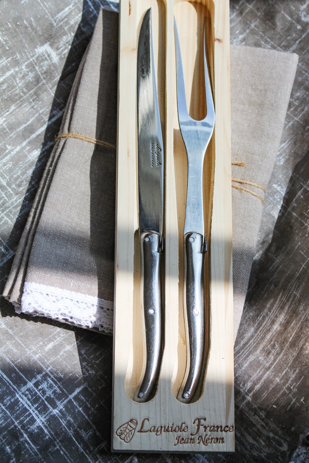 Laguiole Platine Stainless Steel Carving Set in Wood Box Cutlery Set Laguiole Brand_Laguiole Cheese Sets Kitchen_Dinnerware Laguiole Loose Mini Rainbow Utensils Serveware laguiole-stainless-steel-carving-set_1500x1000_95fa3910-2861-4f1d-ae95-993f50ac15ca