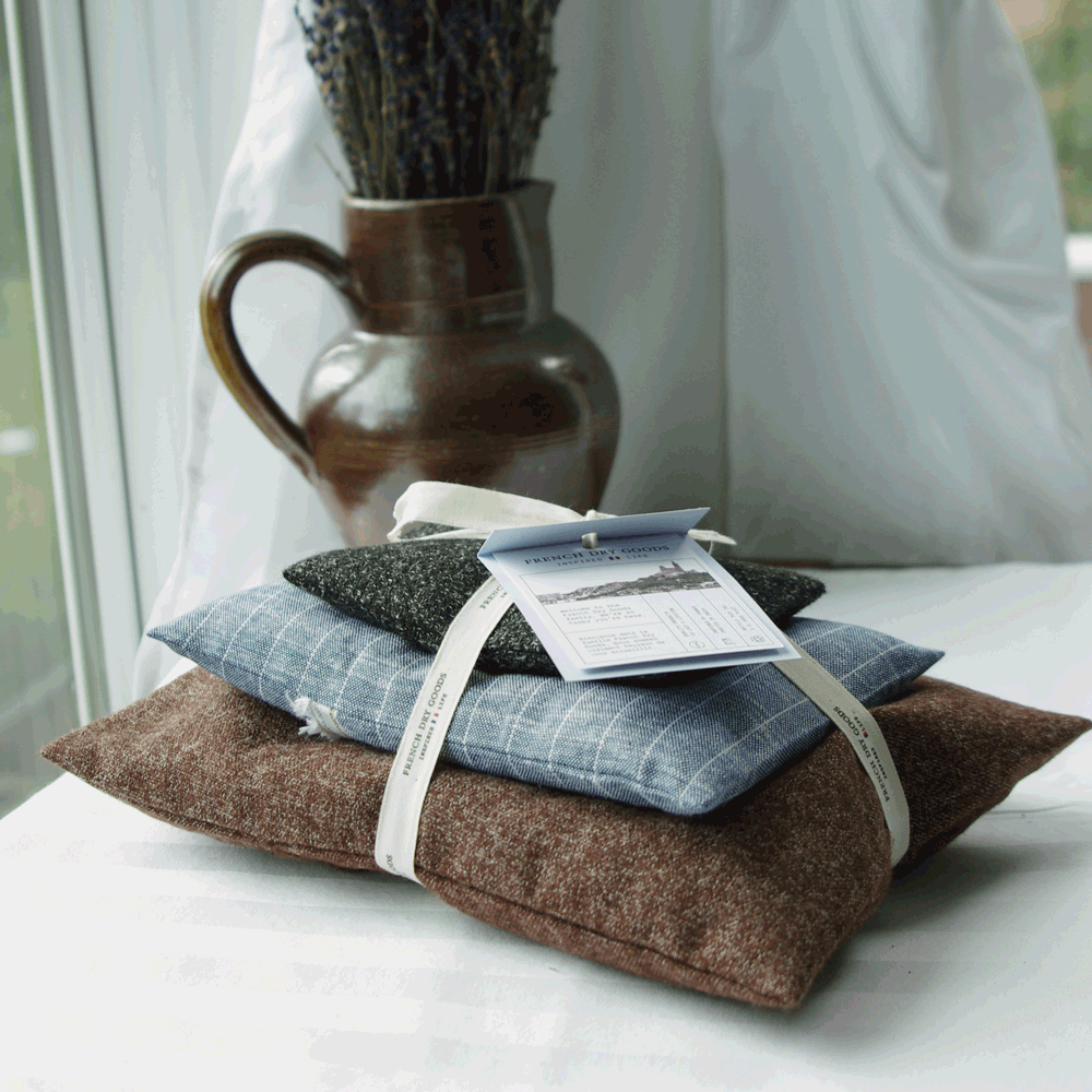 French Dry Goods Lavender Sachet Pouch - Blue Stripes French Dry Goods Brand_French Dry Goods Home_Decor Home_French Nostalgia Home_Gifts Home_Provençal Style New Arrivals new arrivals 2023 lavender-sachet-linen-pouches-french-dry-goods_tied
