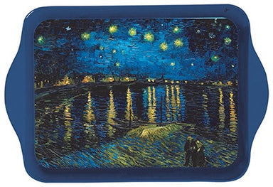 Van Gogh Starry Night over the Rhone Mini Metal Tray Decorative Trays French Nostalgia Brand_French Nostalgia Home_Decorative Trays Home_French Nostalgia Spring Collection rhone