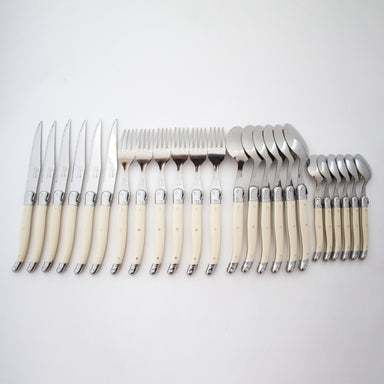 Laguiole Ivory Flatware in Presentation Box (Set of 24) Cutlery Set Laguiole Brand_Laguiole Carving Sets Kitchen_Dinnerware Laguiole set-24-ivory-C