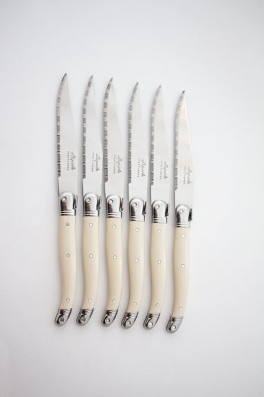 Laguiole Ivory Knives in Presentation Box (Set of 6) Laguiole Brand_Laguiole Kitchen_Dinnerware Kitchen_Kitchenware Knife Sets Laguiole Spring Collection set_of_6_ivory_knives_24415976-6bc1-4f79-b07e-2819735fbe26