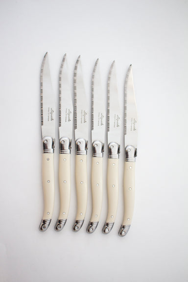 Laguiole Ivory Knives in Presentation Box (Set of 6) Cutlery Laguiole Brand_Laguiole Kitchen_Dinnerware Kitchen_Kitchenware Knife Sets Laguiole Spring Collection set_of_6_ivory_knives_24415976-6bc1-4f79-b07e-2819735fbe26