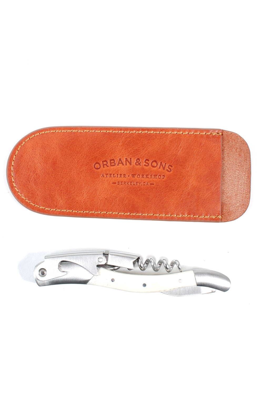 Orban & Sons Small Bone Corkscrew With Leather Pouch Orban & Sons Brand_Orban & Sons Knobs & Pulls Orban & Sons small-bone-corkscrew-with-leather-EDIT