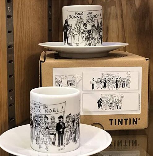 Tintin Espresso Cups and Saucer (Set of 2) Tintin Home_French Nostalgia Tintin ttespressocupsandsaucer2