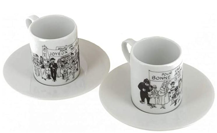 Tintin Espresso Cups and Saucer (Set of 2) Tintin Home_French Nostalgia Tintin ttespressocupsandsaucer