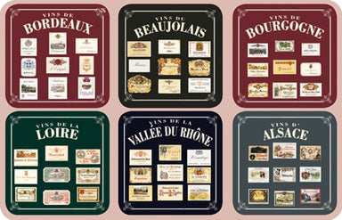 Wine Varieties Coasters Coasters French Nostalgia Brand_French Nostalgia Home_Coasters Home_French Nostalgia KTFWHS Spring Collection wines_of_france_coaster