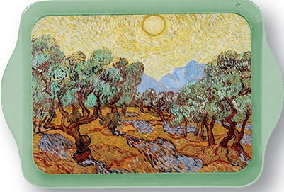 Van Gogh Olive Trees Yellow Skies Mini Metal Tray Decorative Trays French Nostalgia Brand_French Nostalgia Home_Decorative Trays Home_French Nostalgia Spring Collection yellow_skies